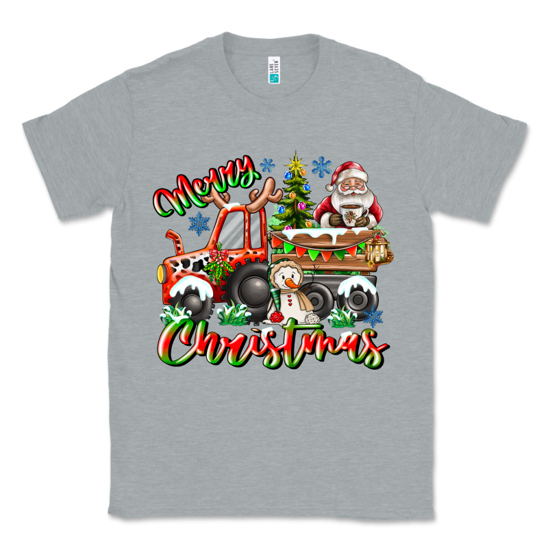 Merry Christmas  Tractor Classic Tee by CowhideDigitalArt | Teevron