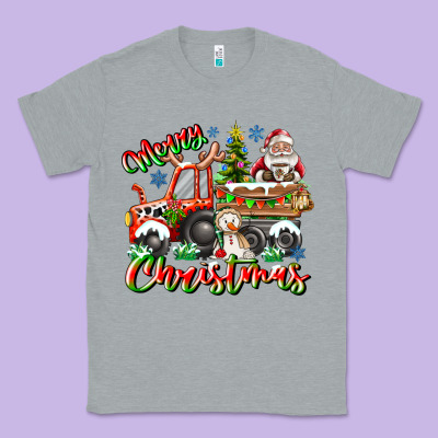 Merry Christmas  Tractor Classic Tee Designed By Cowhidedigitalart