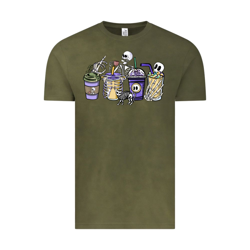 Skeleton Coffee Cups Vintage Tee by NancyCooperArtShop | Teevron