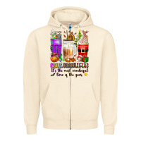 Sandshell Hallothanksmas coffee cups Zipper Hoodie - texasbilliewilder