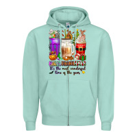 Seafoam Hallothanksmas coffee cups Zipper Hoodie - texasbilliewilder