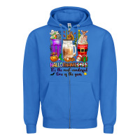 True Royal Hallothanksmas coffee cups Zipper Hoodie - texasbilliewilder