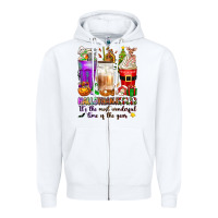 White Hallothanksmas coffee cups Zipper Hoodie - texasbilliewilder