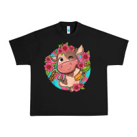Black cute cow pink flowers and leopard pattern Urban Heavy Tee - NancyCooperArtShop