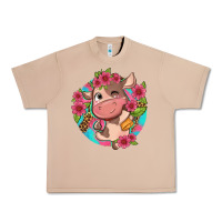 Burro cute cow pink flowers and leopard pattern Urban Heavy Tee - NancyCooperArtShop