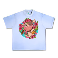 Grape Ice cute cow pink flowers and leopard pattern Urban Heavy Tee - NancyCooperArtShop