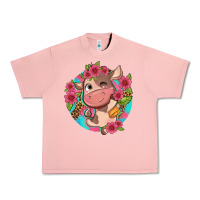 Salmon cute cow pink flowers and leopard pattern Urban Heavy Tee - NancyCooperArtShop