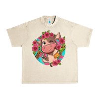 Sandshell cute cow pink flowers and leopard pattern Urban Heavy Tee - NancyCooperArtShop