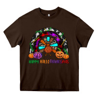 Chocolate Brown happy hallothanksmas Heavy Core Tee - JahusDesignShop
