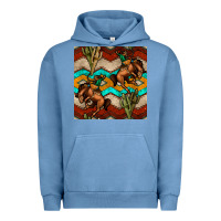 Pigment Pebble Blue native american aztec seamless pattern 5 Urban Hoodie - BundleAndBundleShop