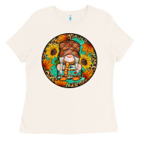 Bone fall gnomes round earrings 2 Ladies Tee - Artiststas