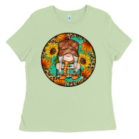 Matcha fall gnomes round earrings 2 Ladies Tee - Artiststas