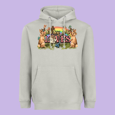 Oh How He Loves Us Cross Easter Day Heavyweight Hoodie Designed By Howdyjamesfarm