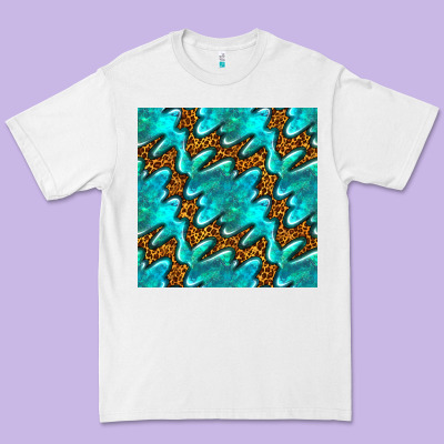 Turquoise Leopard Seamless Pattern Premium Tee Designed By Bundleandbundleshop