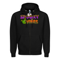Black Spooky vibes Zipper Hoodie - NancyCooperArtShop