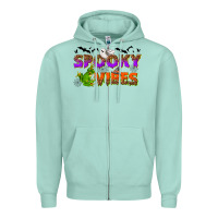 Seafoam Spooky vibes Zipper Hoodie - NancyCooperArtShop