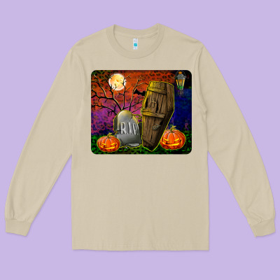Headstone And Coffin Mousepad Long Sleeve Tee Designed By Bundleandbundleshop