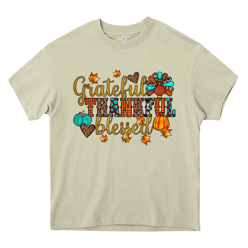 Grateful Thankful Blessed Heavy Core Tee by JahusDesignShop | Teevron