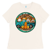 Bone fall gnomes round earrings 3 Ladies Tee - Artiststas