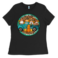 Black fall gnomes round earrings 3 Ladies Tee - Artiststas