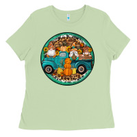 Matcha fall gnomes round earrings 3 Ladies Tee - Artiststas