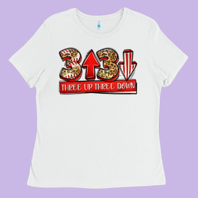 Three Up Three Down Baseball Ladies Tee Designed By Jasminsmagicworld
