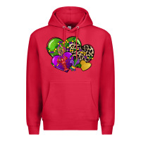 Cardinal mardi gras hearts Premium Hoodie - CowGirlArtShop