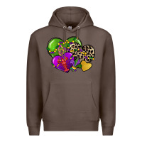 Coffee mardi gras hearts Premium Hoodie - CowGirlArtShop