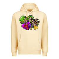 Pina Colada mardi gras hearts Premium Hoodie - CowGirlArtShop