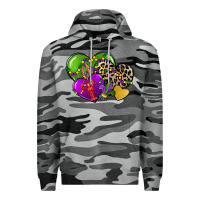 Slate Camo mardi gras hearts Premium Hoodie - CowGirlArtShop