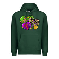 Sports Green mardi gras hearts Premium Hoodie - CowGirlArtShop