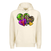 Tofu mardi gras hearts Premium Hoodie - CowGirlArtShop
