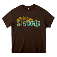 Chocolate Brown she is strong with cross Heavy Core Tee - AdoDesignShop