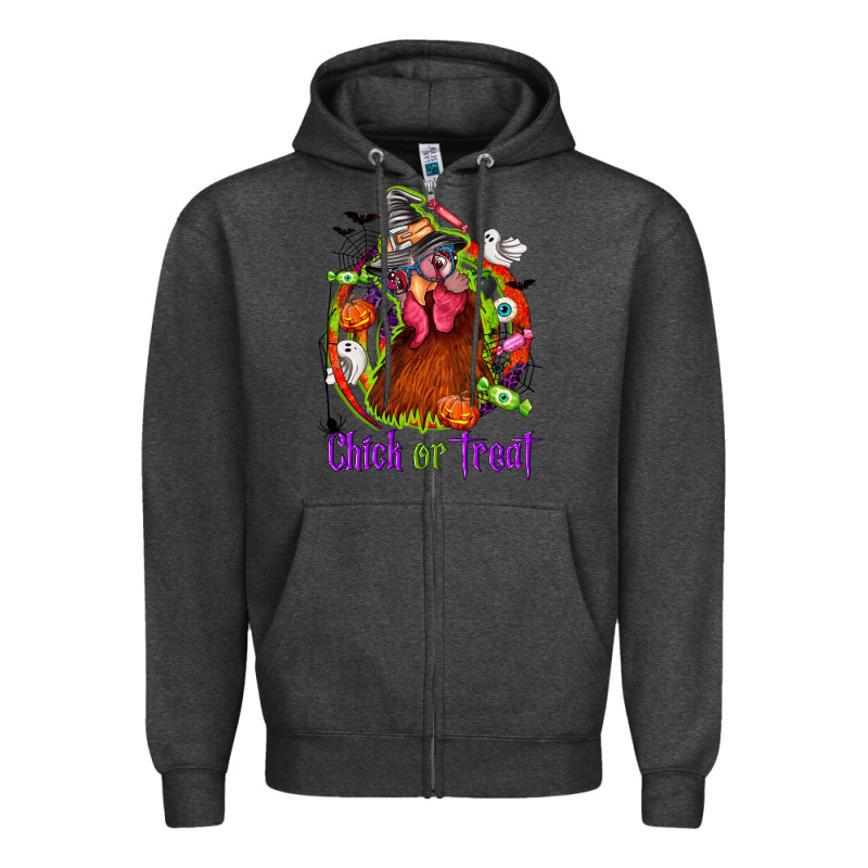 Chick Or Treat Halloween Zipper Hoodie by NancyCooperArtShop | Teevron