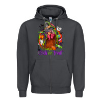 Smoke Chick or treat Halloween Zipper Hoodie - NancyCooperArtShop