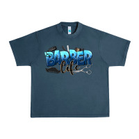 Midnight Navy barber life Urban Heavy Tee - NancyCooperArtShop