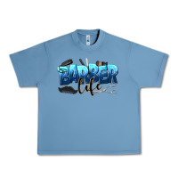 Pebble Blue barber life Urban Heavy Tee - NancyCooperArtShop