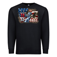 Black Born to be free Premium Sweatshirt - CowGirlArtShop