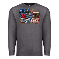 Charcoal Heather Born to be free Premium Sweatshirt - CowGirlArtShop