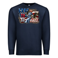 Navy Born to be free Premium Sweatshirt - CowGirlArtShop