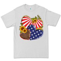 Dove Grey america heart and sunflower Premium Tee - Artiststas