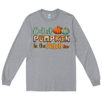 Heather Grey cutest pumpkin in the patch Long Sleeve Tee - BundleAndBundleShop