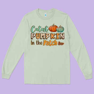 Cutest Pumpkin In The Patch Long Sleeve Tee Designed By Bundleandbundleshop