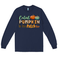 Navy cutest pumpkin in the patch Long Sleeve Tee - BundleAndBundleShop