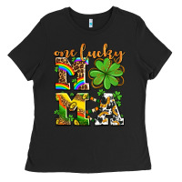 Black one lucky mama Ladies Tee - AdoDesignShop