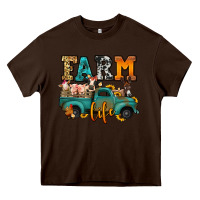 Chocolate Brown farm life farm animals truck Heavy Core Tee - Jasminsmagicworld