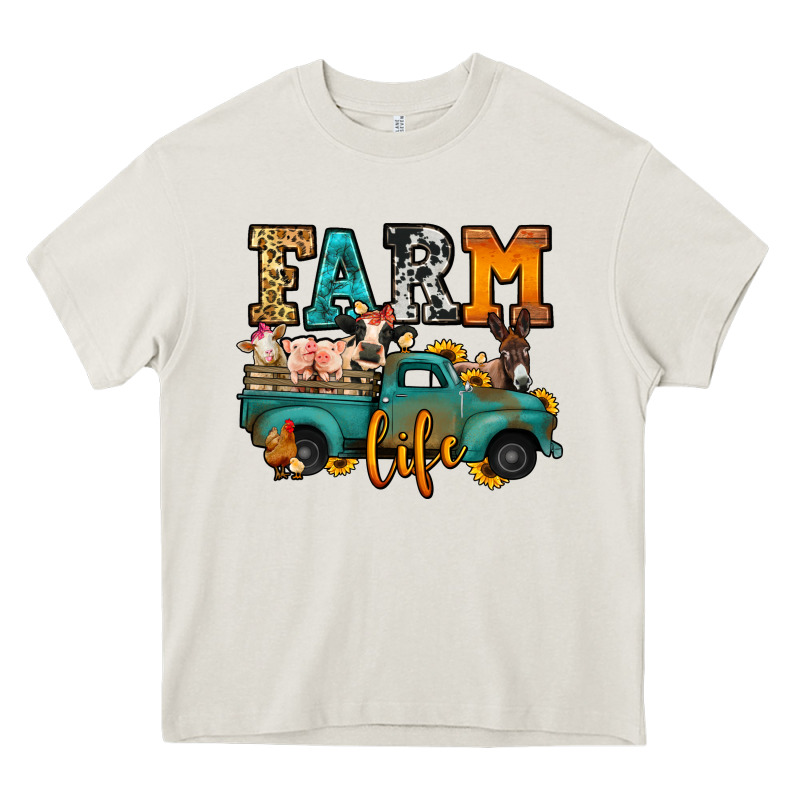 Farm Life Farm Animals Truck Heavy Core Tee by Jasminsmagicworld | Teevron