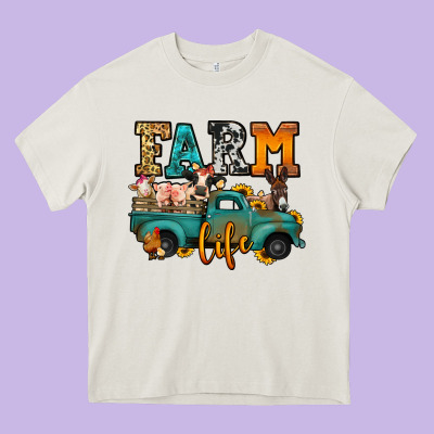 Farm Life Farm Animals Truck Heavy Core Tee Designed By Jasminsmagicworld