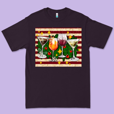 Christmas Cocktail Premium Tee Designed By Adodesignshop