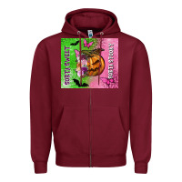 Burgundy Sorta sweet sorta spooky Zipper Hoodie - NancyCooperArtShop